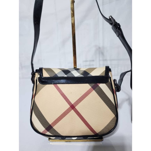 Authentic Burberry Nova Check Coated Canvas and Patent Leather Crossbody Bag - Picture 5 of 14
